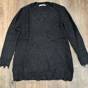 Evereve Stitches and Stripes - distressed sweater